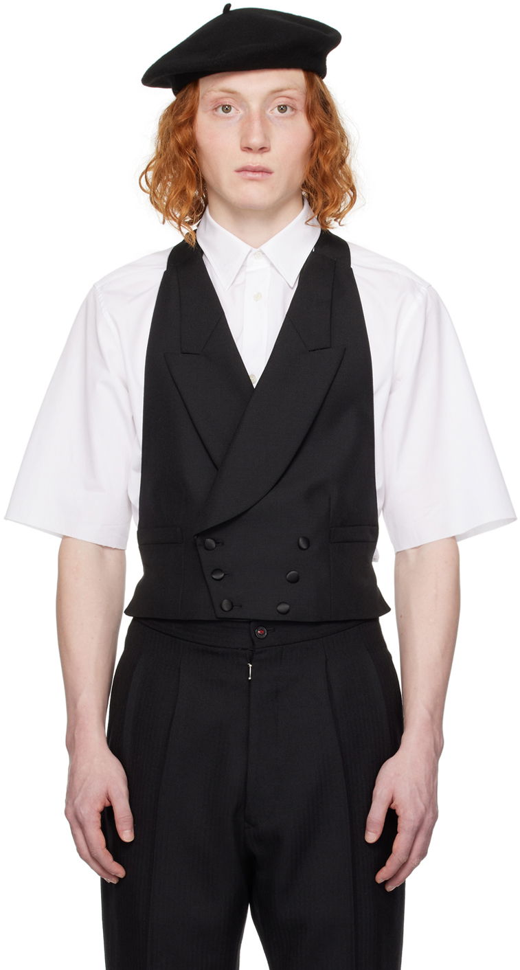 Prsluk Maison Margiela Double-Breasted Vest Crna | SI1FB0002 S49892