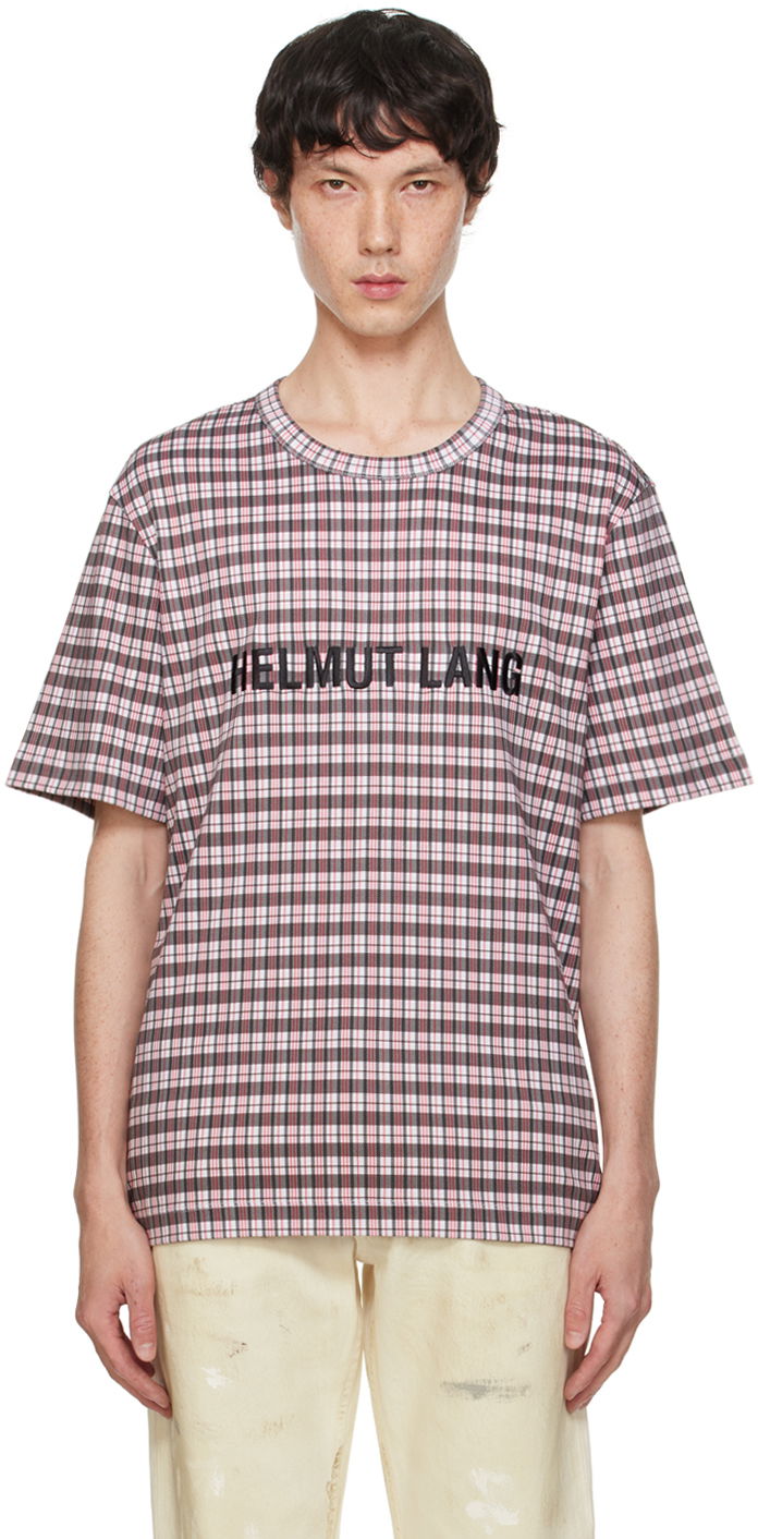 Majica kratkih rukava Helmut Lang Plaid Logo Print T-Shirt Ružičasta | O06HM509