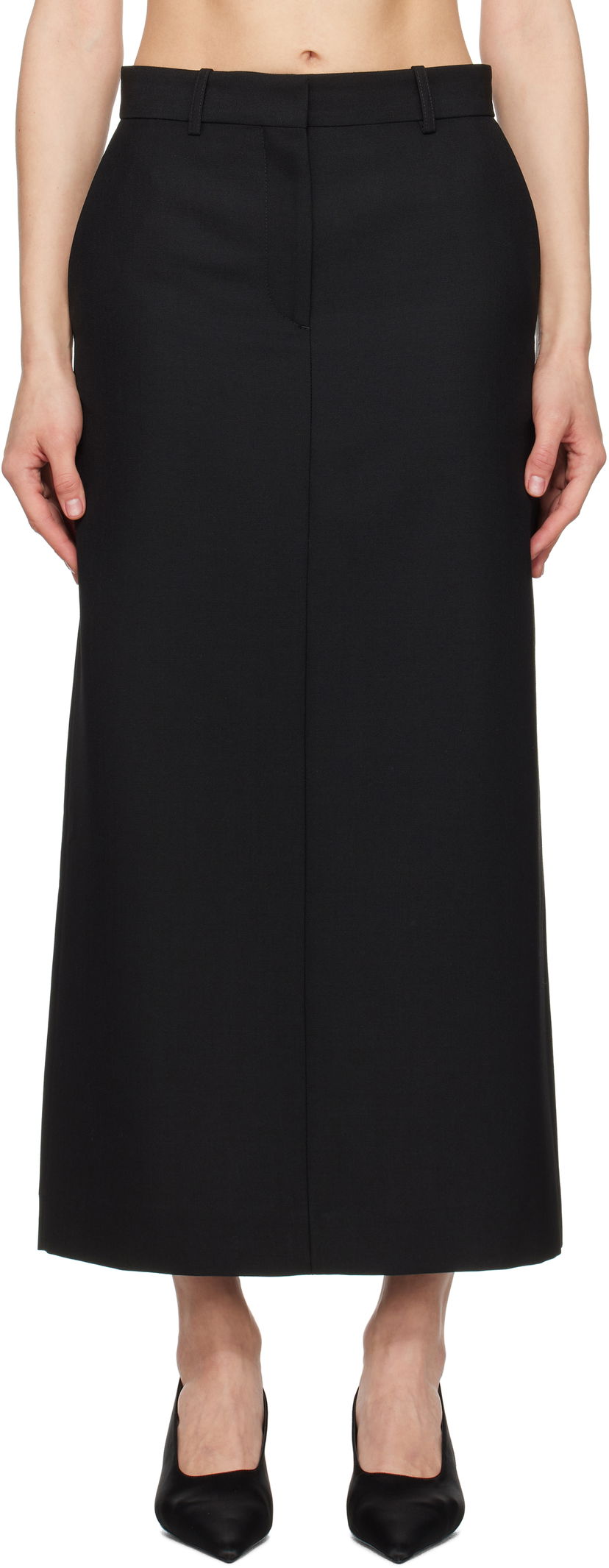 Suknja TOTEME TOTEME Low-Waist Straight Maxi Skirt Crna | 251-WRB4288-FB0026