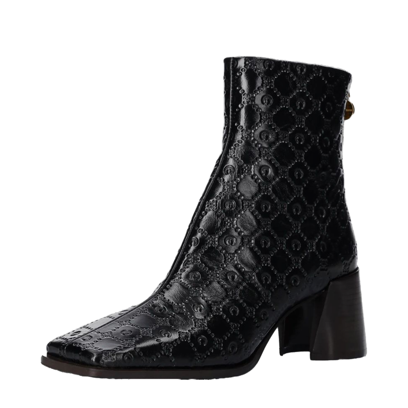 Tenisice i cipele Marine Serre Moonogram Embossed Leather Ms Block Boots Crna | WFW037A.CLEA0051