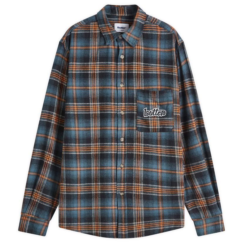 Košulja Butter Goods Swirl Plaid Shirt Plava | BGQ4240100-BLO