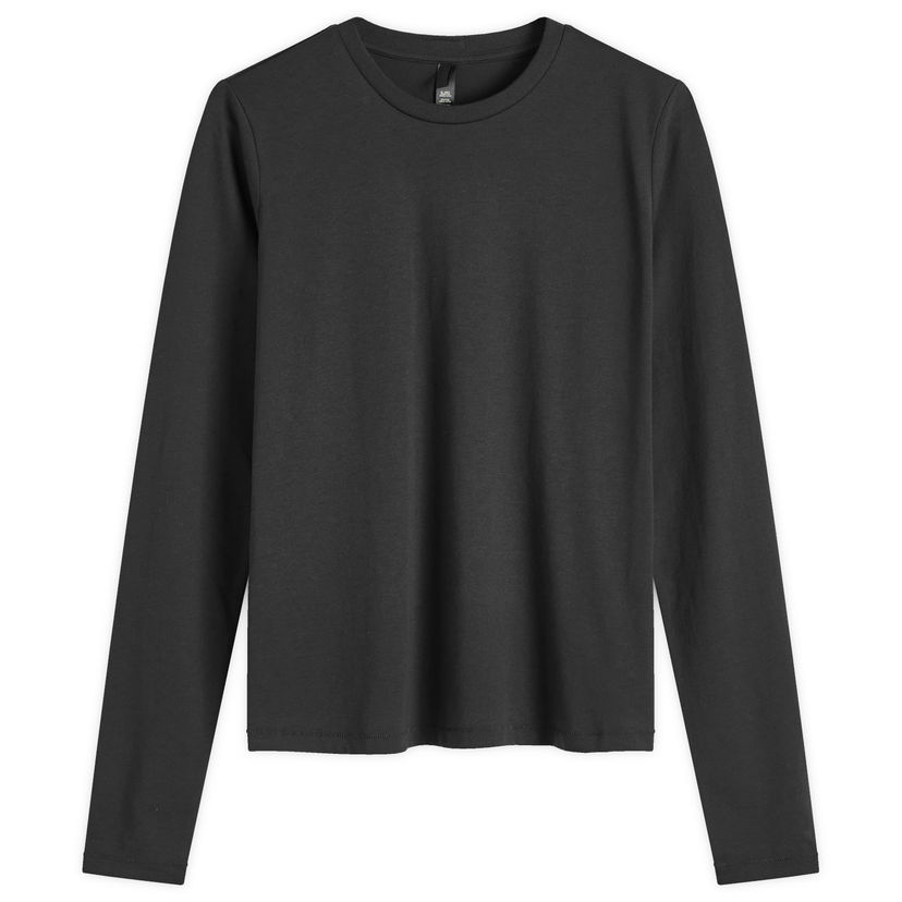 Majica kratkih rukava SKIMS Relaxed Fit Long Sleeve T-Shirt, Size Large Crna | LS-LST-6976W-ONYX