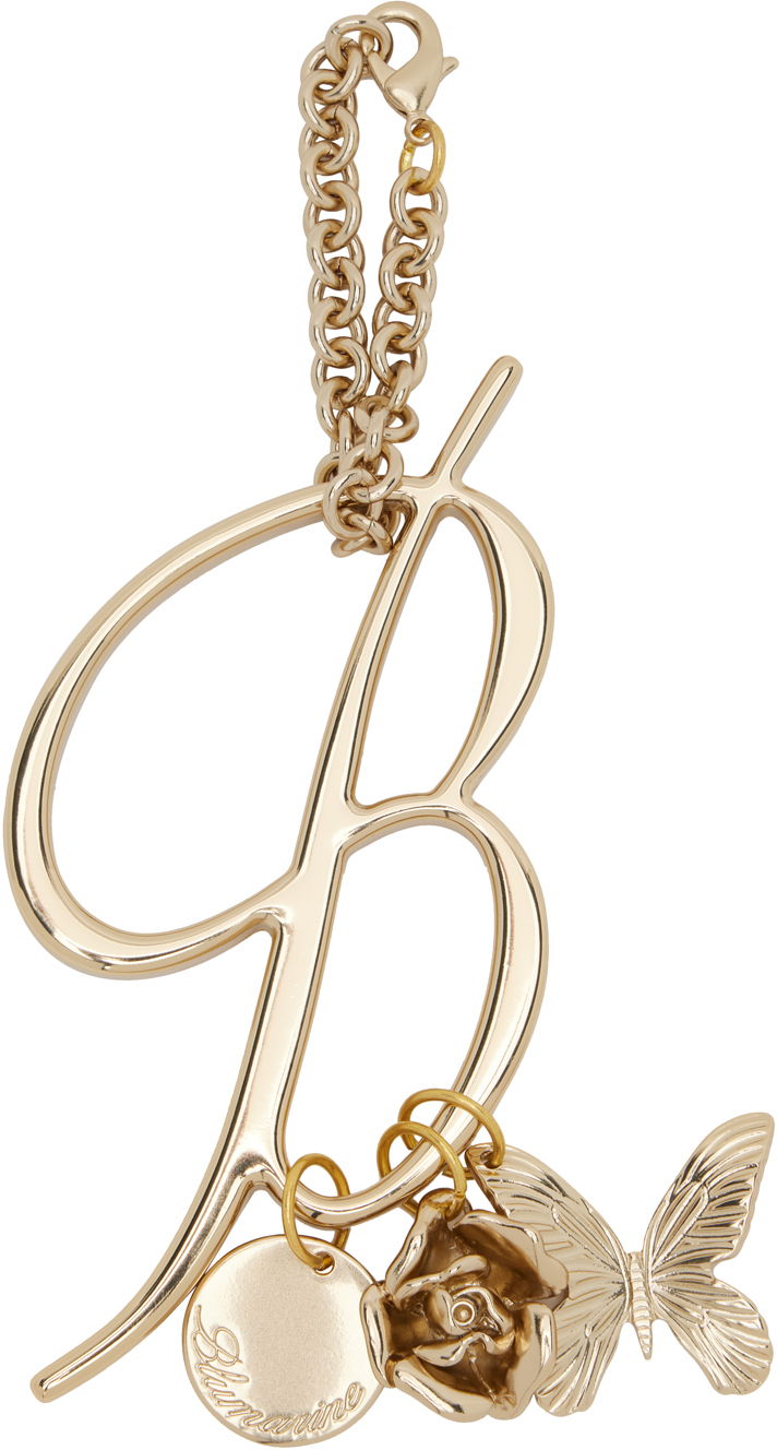 Privjesci za ključeve Blumarine Blumarine Logo Letter "B" Keychain with Rose and Butterfly Charms Metalik | P444W090A