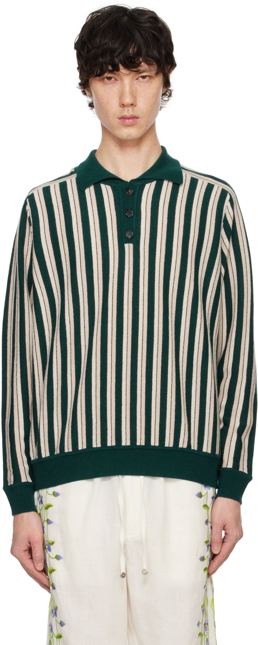 Džemper Bode Bode Hogan Stripe Polo Zelena | MRF24KT006