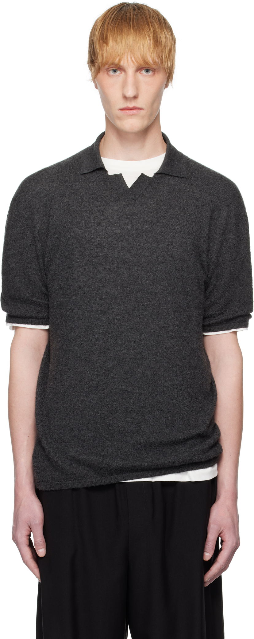 Džemper The Row The Row Isao Knit Polo Siva | 947-Y498