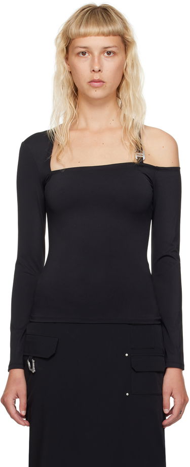 Majica kratkih rukava HELIOT EMIL One Shoulder Long Sleeve T-Shirt Crna | HE_W_13_026_P04_BLK01, 0