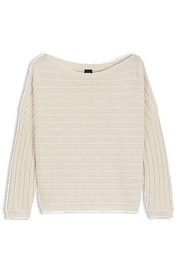 Džemper BOSS Knitted Sweater with Mixed Structures Bež | 50543049