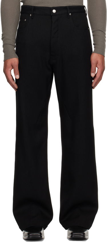 Hlače Rick Owens Concordians Geth Wide-leg Twill Trousers Crna | RU02E1333 WD, 0