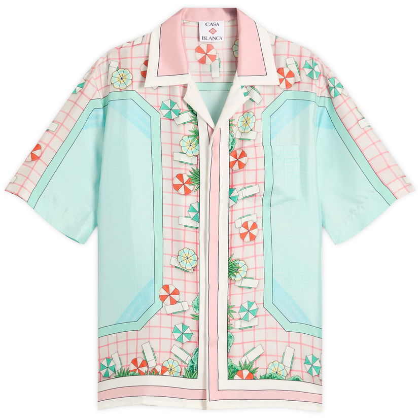 Košulja Casablanca Casablanca Cuban Collar Short Sleeve Silk Shirt, Size Large Višebojno | MPF25-SH-003-08