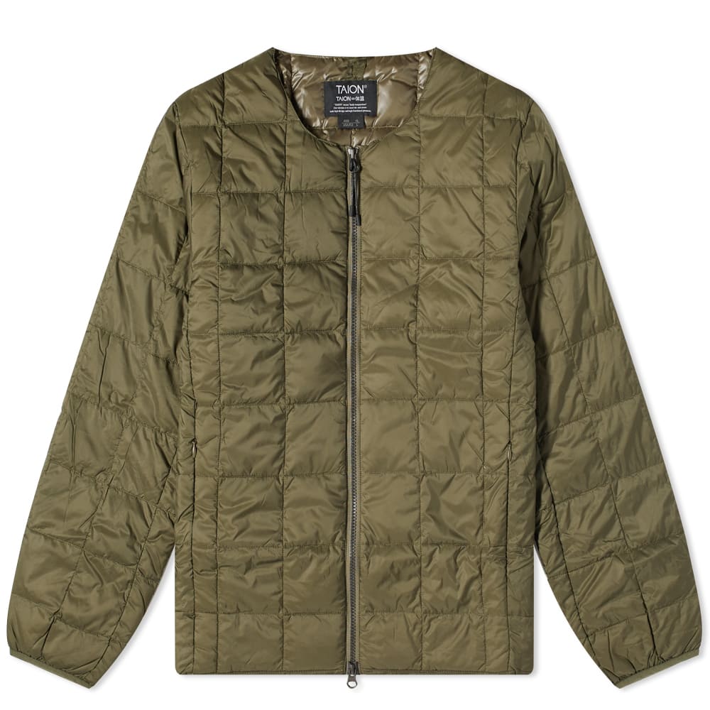 Jakna TAION Crew Neck Zip Down Jacket Zelena | TAION-104WZ -OLV, 0