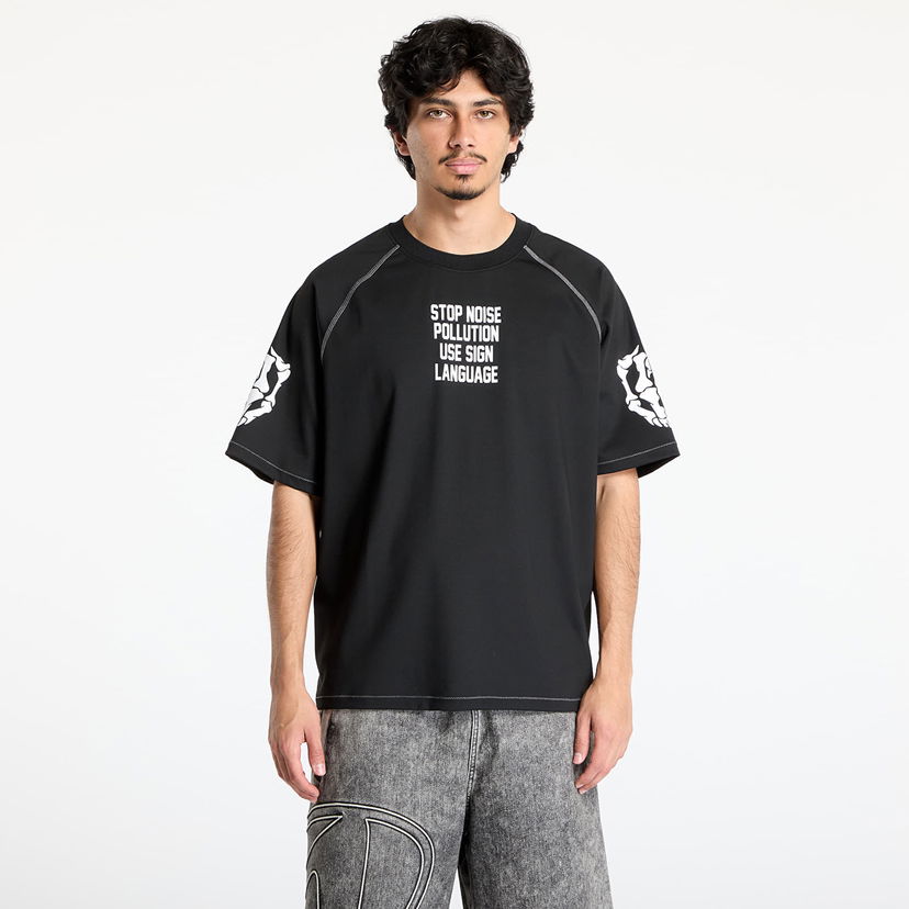 Majica kratkih rukava Pleasures PLEASURES Pollution Boxy Raglan T-Shirt Crna | P25SU016 BLACK