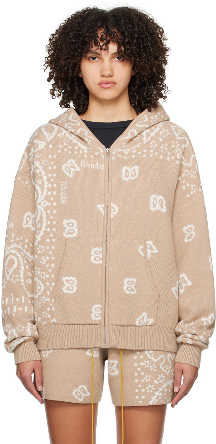 Dukserice Rhude Jacquard Hoodie Bež | RHPS24SW02973517