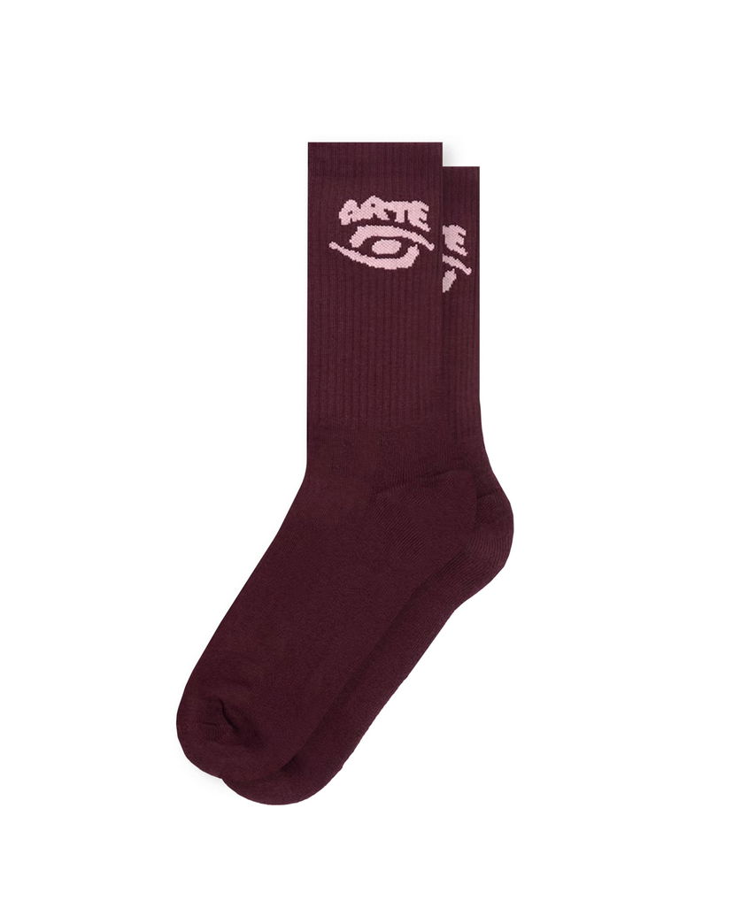Čarape Arte Antwerp Arte Antwerp Eye Crew Socks Tamnocrvena | AW25-237M-BOR