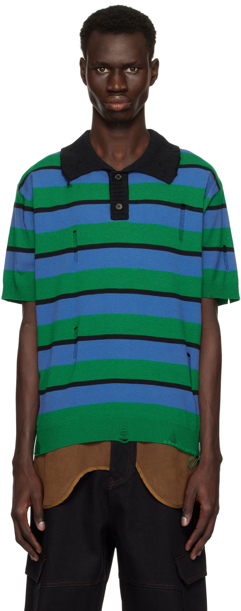 Polo majica Andersson Bell Andersson Bell Damaged Stripe Knit Polo Višebojno | atb1242m