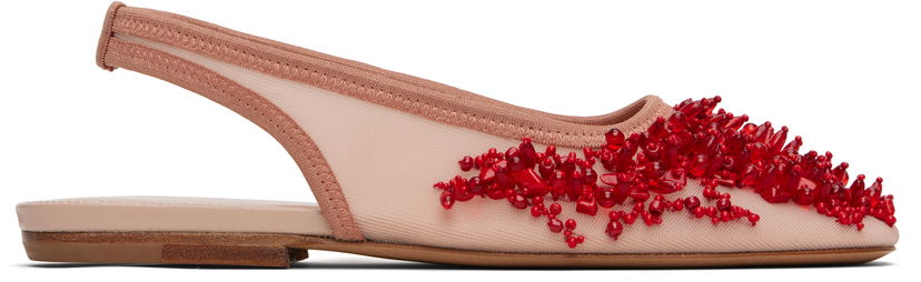 Dodaci Dries Van Noten Dries Van Noten Slingback Embellished Mesh Flats Ružičasta | WS251-1617-803