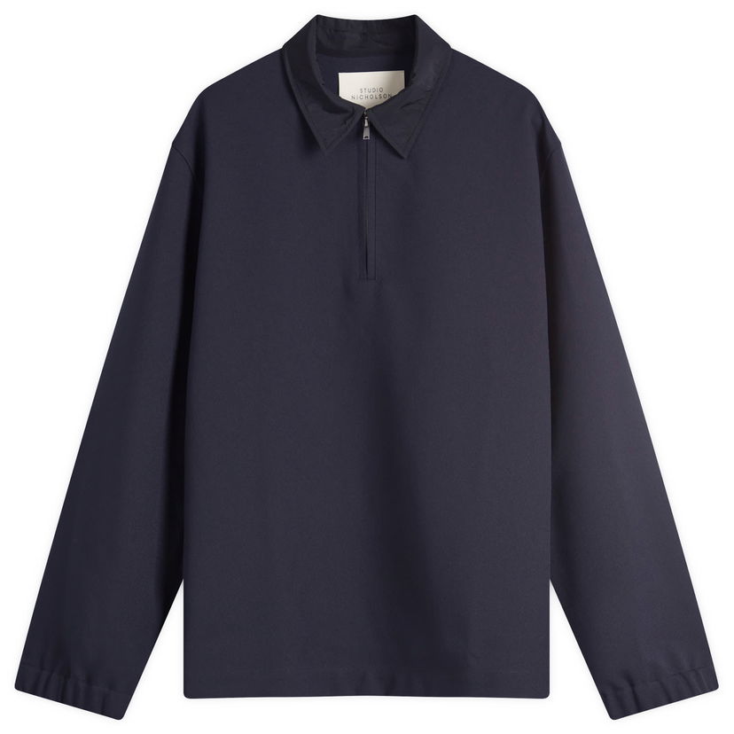Košulja Studio Nicholson Studio Nicholson Half Placket Zip Shirt Tamnoplava | JOSSSNM-1323-DKN