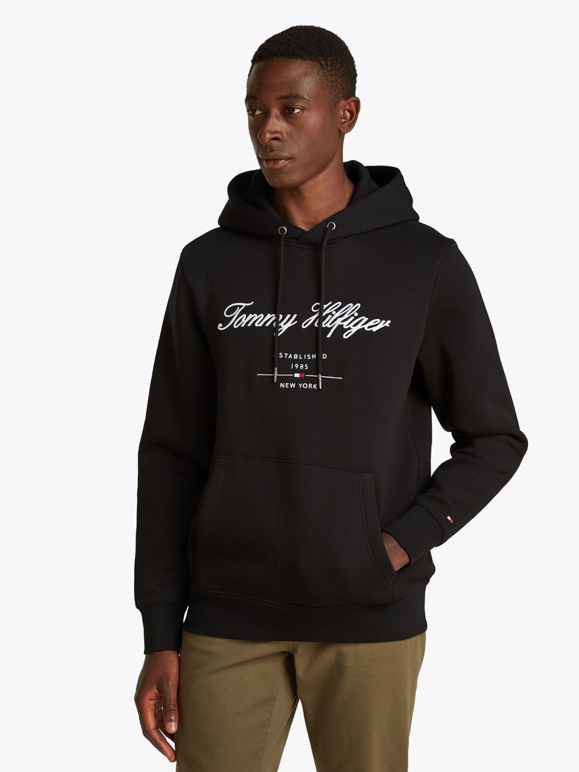 Dukserice Tommy Hilfiger Tommy Hilfiger Script Logo Hoodie Crna | MW0MW33631BDS