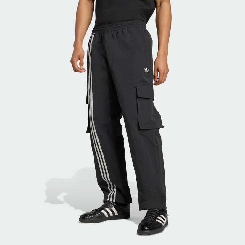 Cargo hlače adidas Performance Front Stripes Woven Cargo Pants Crna | JV9892