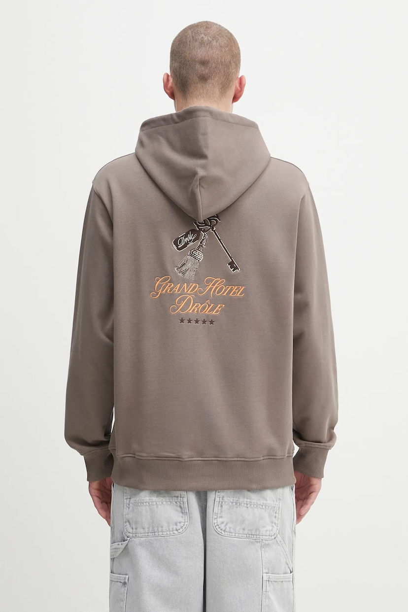Dukserice Drôle de Monsieur Drôle de Monsieur Le Hoodie Grand Hotel Graphic Print Smeđa | H.HO184.CO127
