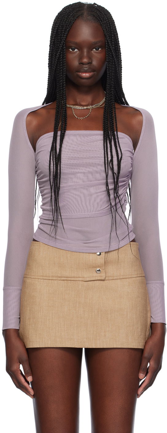 Majica bez rukava Miaou Miaou Iris Long Sleeve Top Ljubičasta | 7112PM2SMO