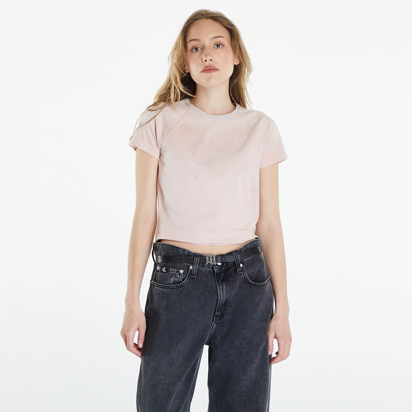 Majica kratkih rukava Diesel T-Vincie T-Shirt Rose Smoke Bež | A12982_0KLAI Rose Smoke