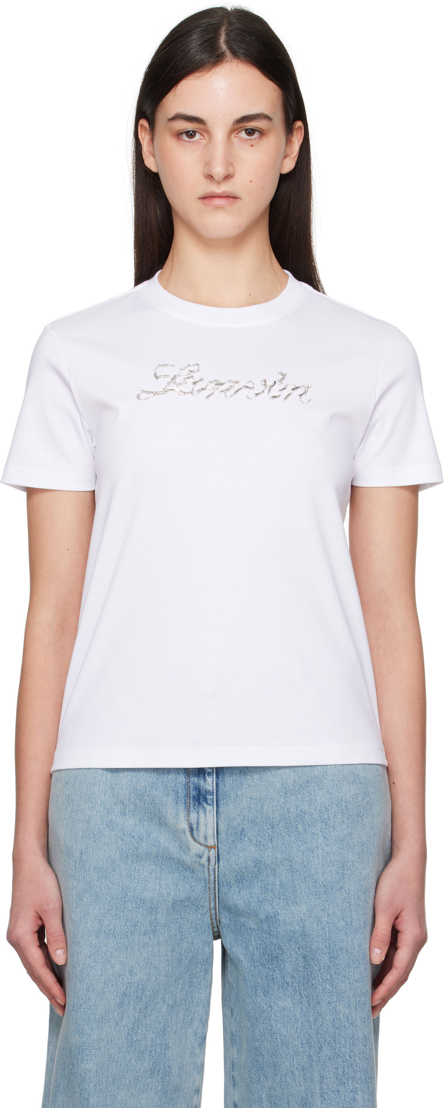 Majica kratkih rukava LANVIN Lanvin Bead Embroidered T-Shirt Bijela | RW-TS9030-J176-P25, 0