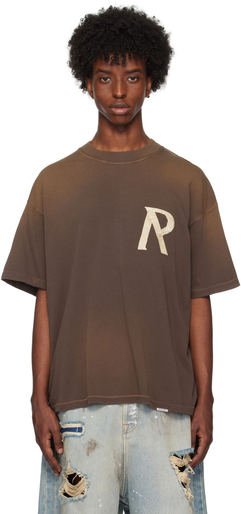Majica kratkih rukava Represent Clo Masking Tape Initial T-Shirt Smeđa | MLM4208