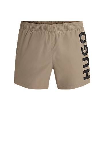 Kupaći kostimi BOSS HUGO Quick-Dry Swim Shorts with Vertical Logo Bež | 50513979