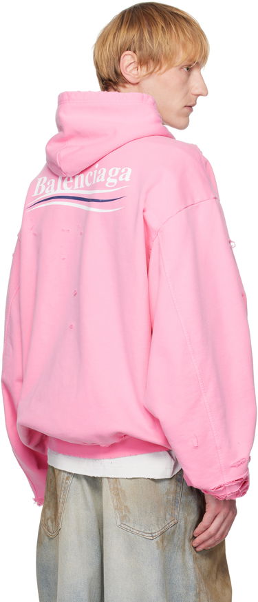 Dukserice Balenciaga Balenciaga Political Campaign Destroyed Hoodie Ružičasta | 818557TRVP9, 2