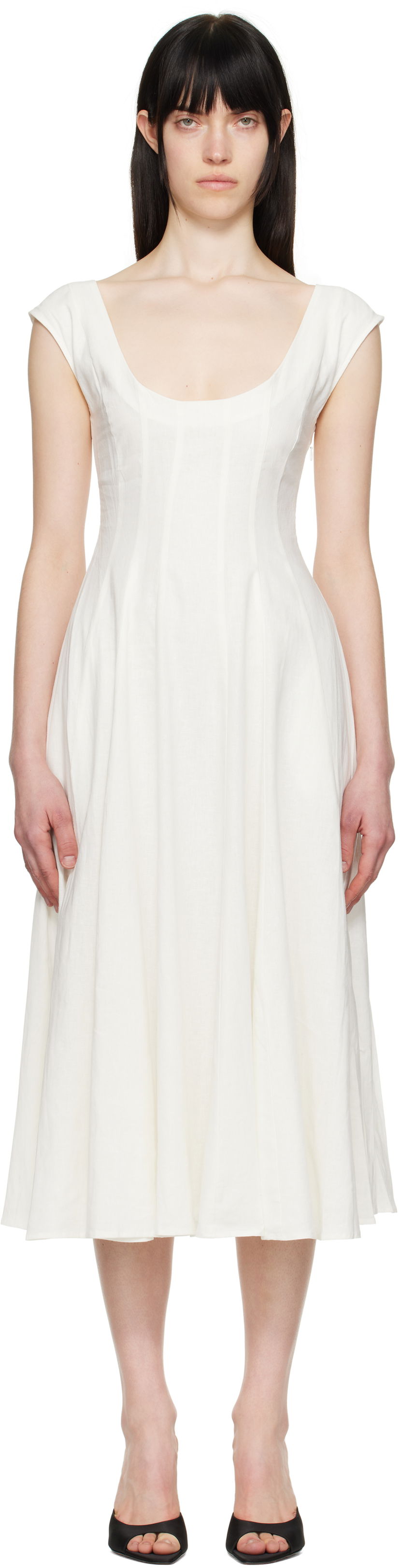 Haljina GUIZIO Guizio Leila Midi Dress Bijela | P24404W085