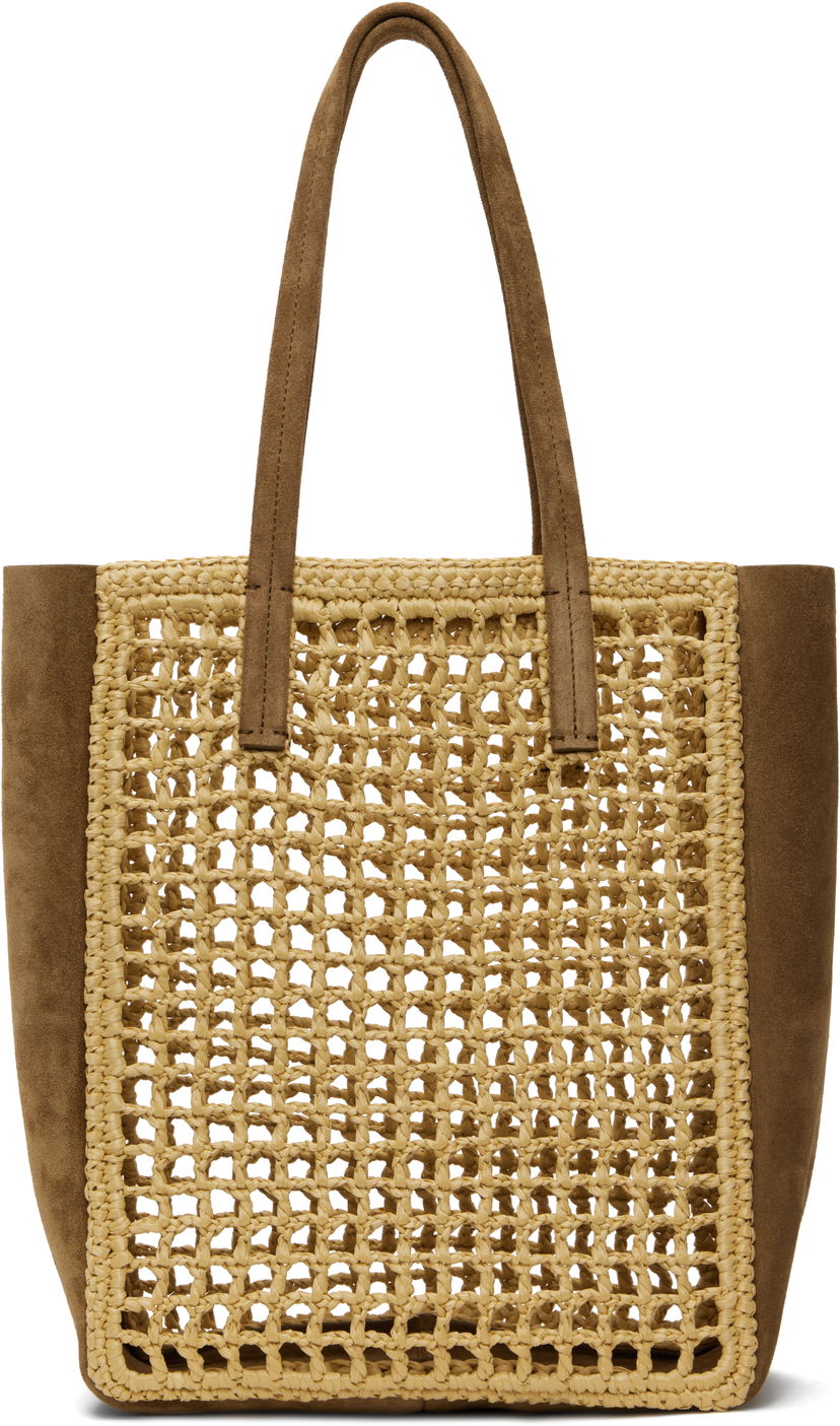 Tote bag Khaite KHAITE Small Zoe Raffia and Suede Tote Smeđa | H1039-724