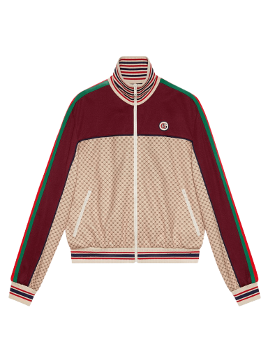 Jakna Gucci Interlocking G Print Jersey Jacket Tamnocrvena | 655196 XJDFP 9115