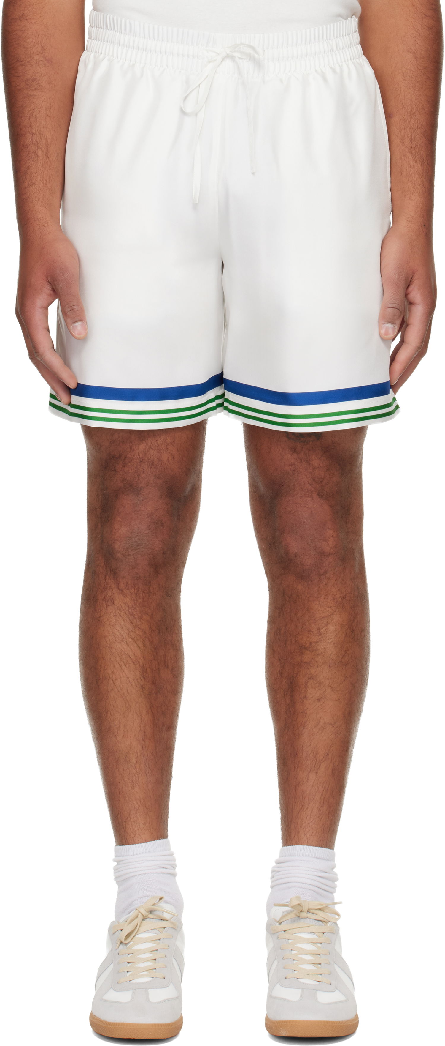 Kratke hlače Casablanca Tennis Club Icon Silk Twill Shorts Bijela | M-AW25-TR-012-01, 0