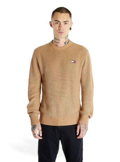 Džemper Tommy Hilfiger Tommy Jeans Regular Tonal Bad Sweater Tawny Sand Bež | DM0DM17776 AB0