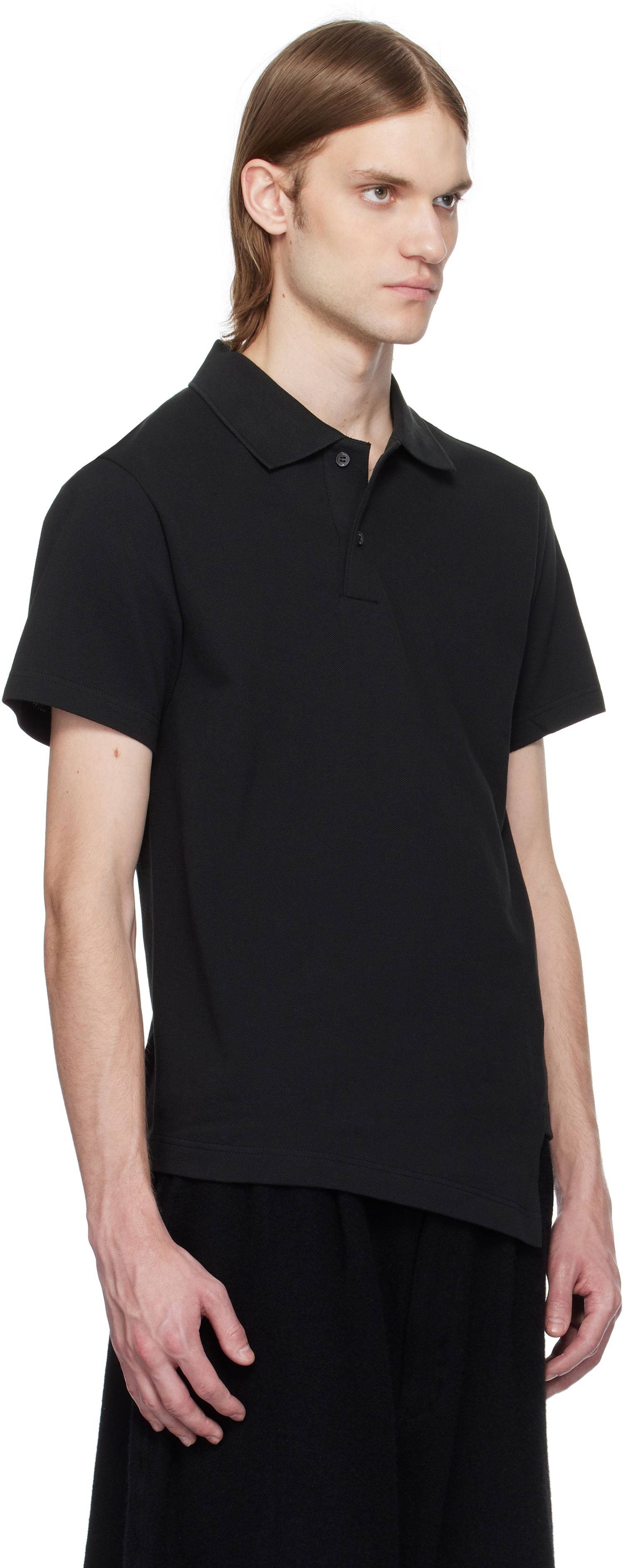 Polo majica Comme des Garçons Comme des Garçons Shirt Bias Cotton Piqué Polo Crna | FO-T017-051, 1