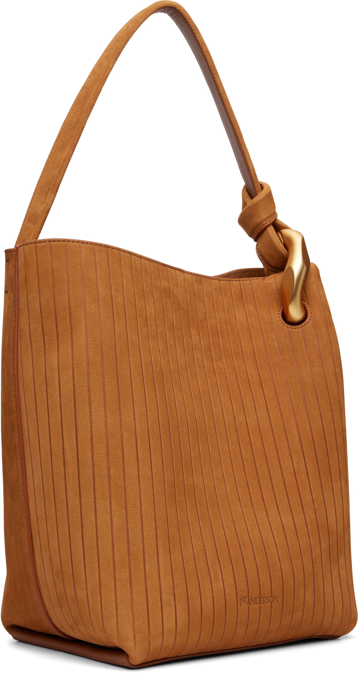 Tote bag JW Anderson 'The JWA Corner Bucket' Tote with Vertical Texture and Sculptural Hardware Smeđa | HB0737-LA0375, 1