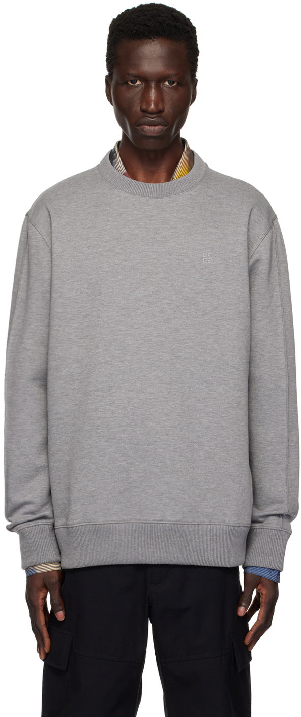 Džemper Givenchy 4G Logo Embroidered Sweatshirt Siva | BMJ0HB3YMC050