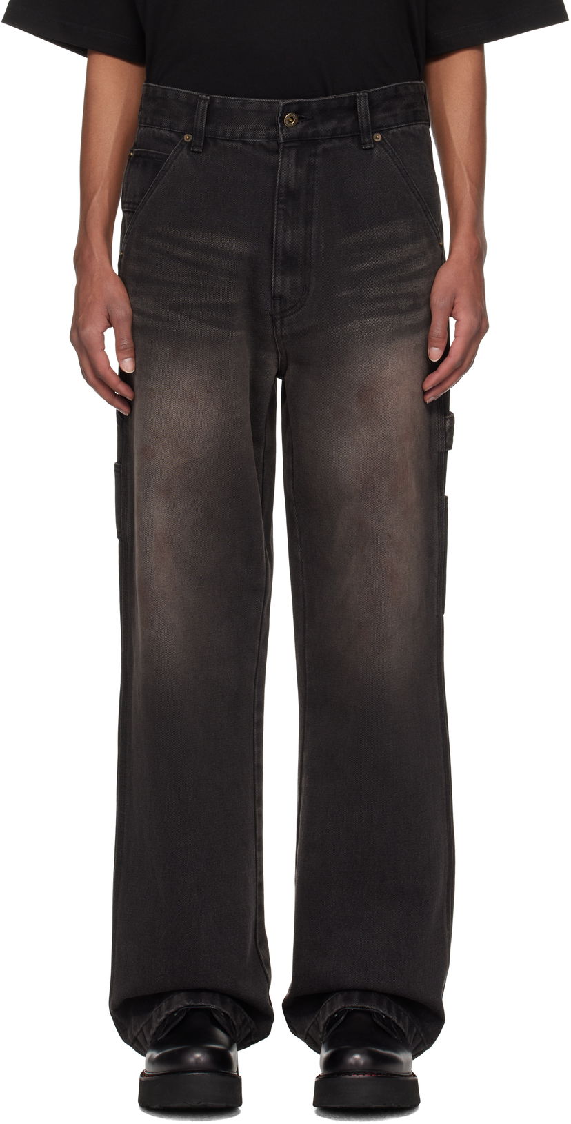 Jeans We11done We11done Carpenter Jeans Crna | WD-DP3-24-338-M-BK