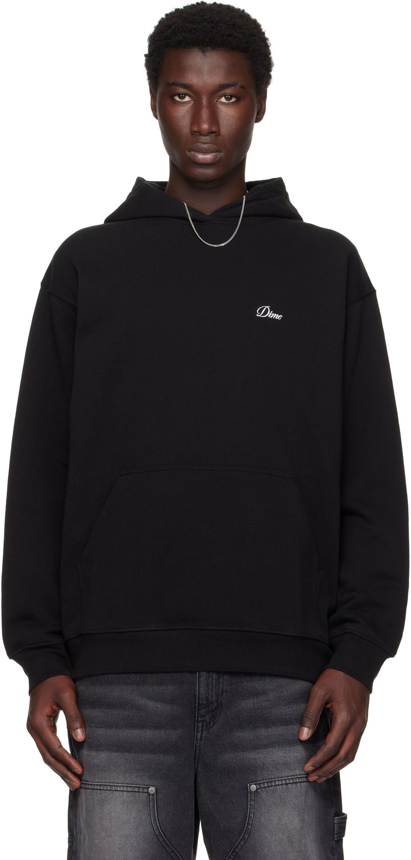 Dukserice Dime Cursive Small Logo Hoodie Crna | DIMESU2537BLK