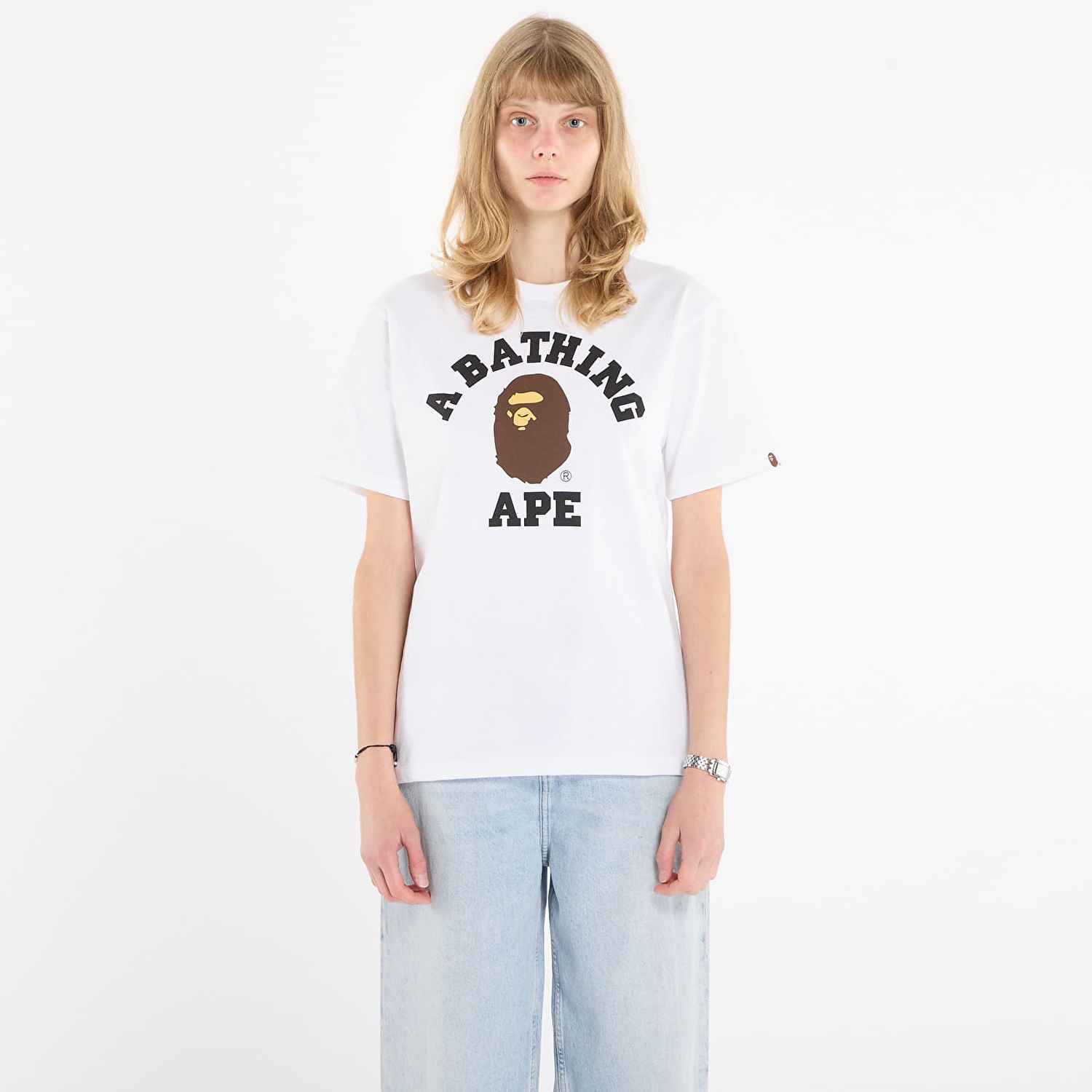 Majica kratkih rukava BAPE A BATHING APE College Tee XXL Bijela | 001TEL801001MWHT, 1