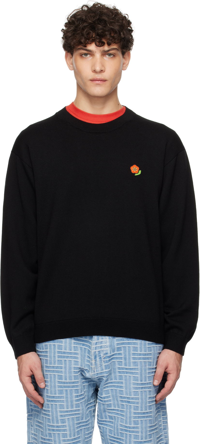 Džemper KENZO Paris Pop Flower Patch Sweatshirt Crna | FF55PU7263LB