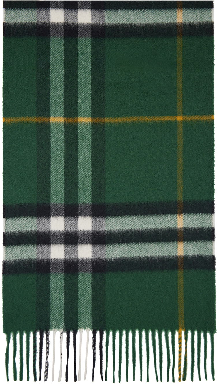Odjeća Burberry Green Check Cashmere Scarf Zelena | 8094653