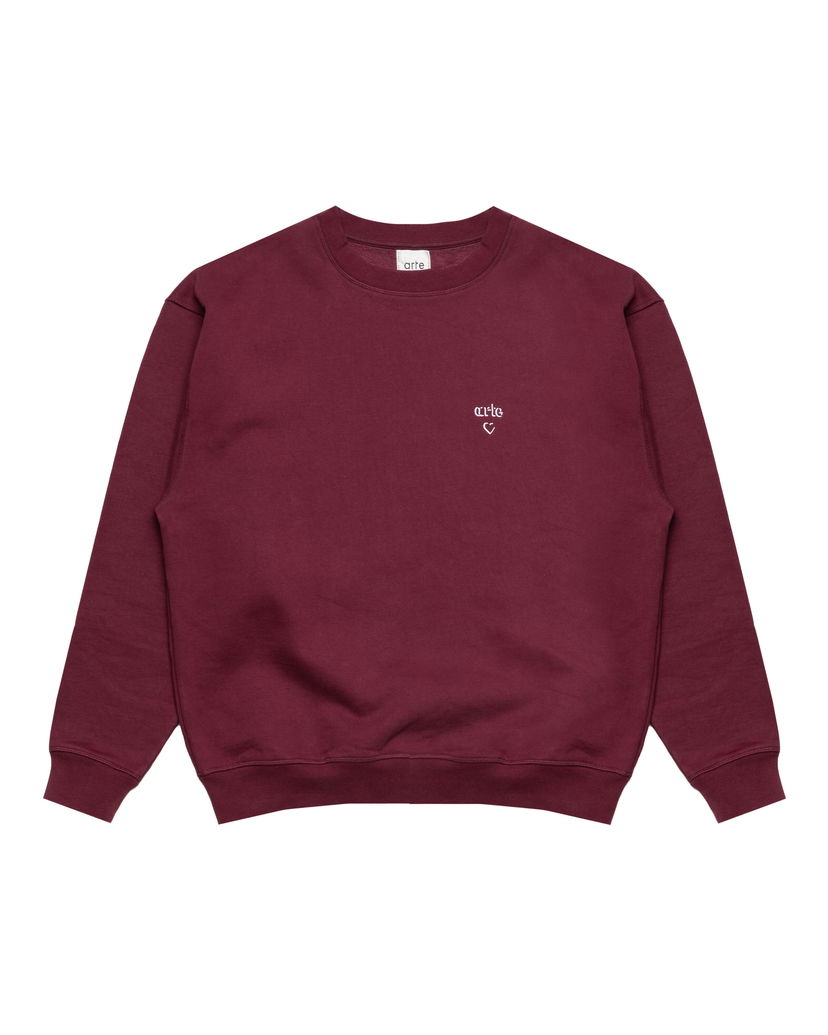 Dukserice Arte Antwerp Arte Antwerp Heart Crewneck Sweatshirt Tamnocrvena | AW25-110C-BOR