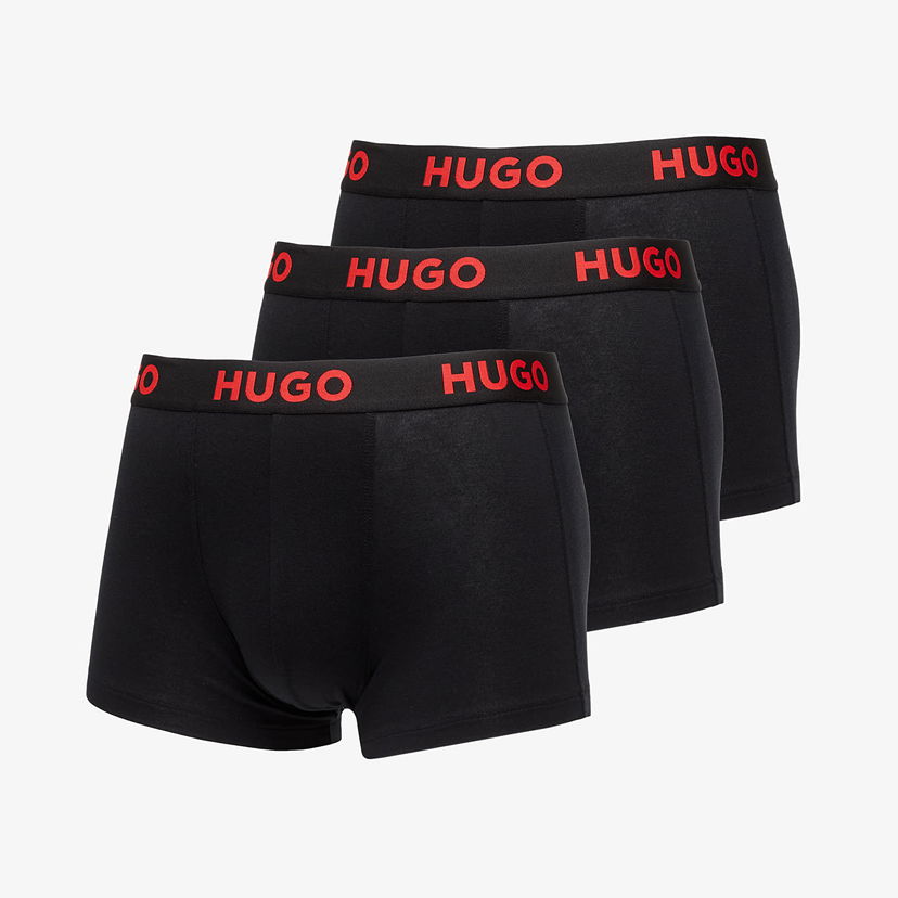 Bokserice BOSS Logo-Waistband Stretch Trunks 3-Pack Black Crna | 50496723-001