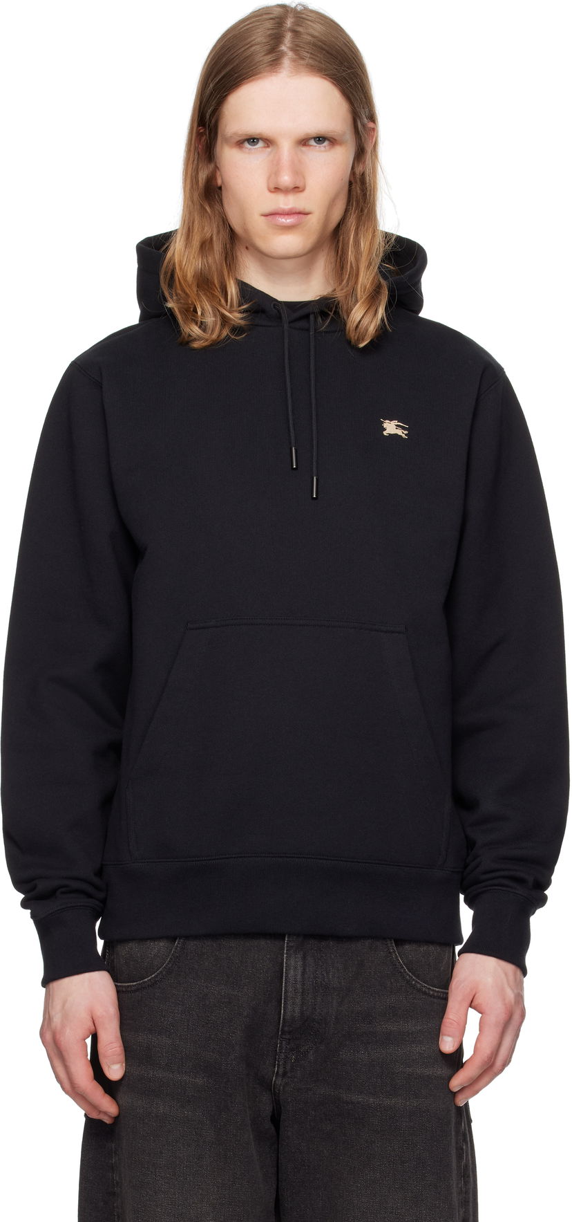 Dukserice Burberry Burberry Knight Stamp Cotton Hoodie Crna | 8112807