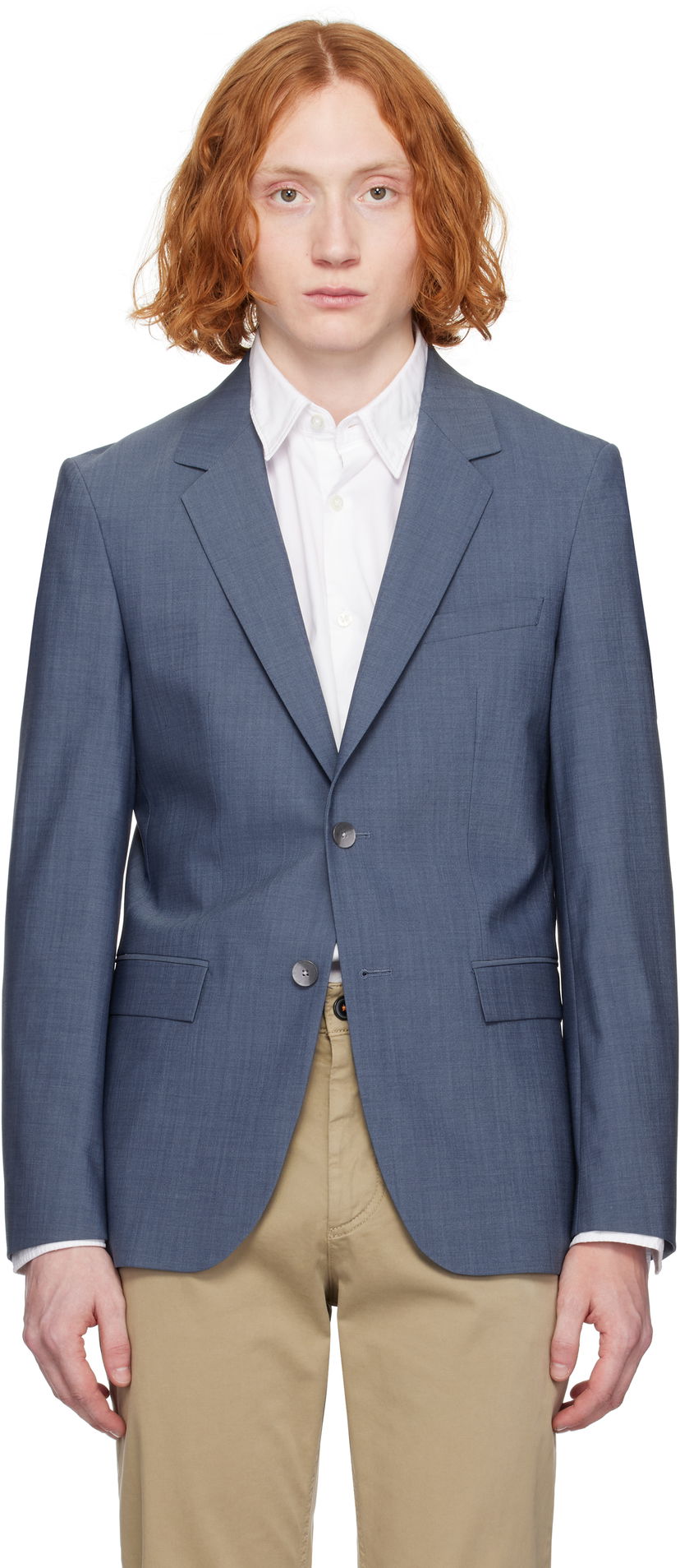 Jakna BOSS Slim-Fit Blazer Plava | 50535030