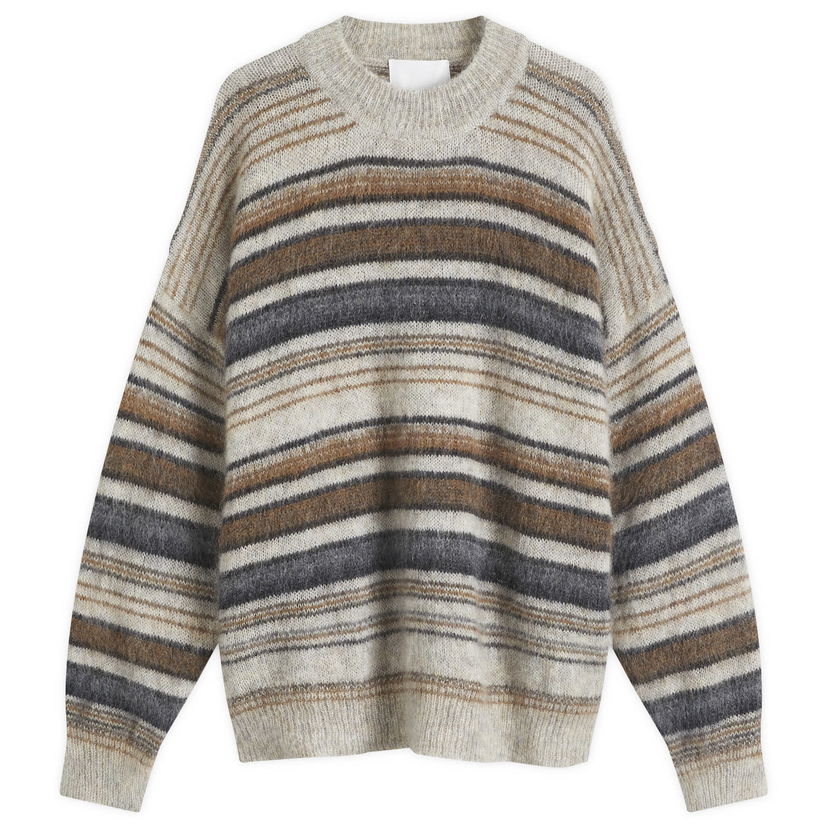Džemper ISABEL MARANT Drussellh Striped Crew Knit Sweater Bež | 25PPU0062HA-C1L09H-50CM