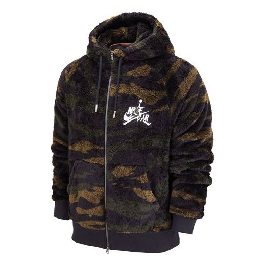 Dukserice Jordan Jordan Wings Camo Full-Zip Hoodie Zelena | DO6298-265