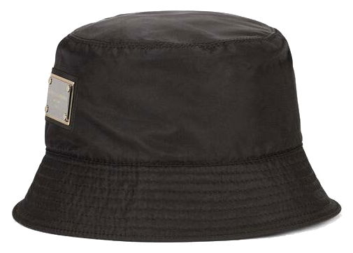 Šešir Dolce & Gabbana Nylon Branded Plate Bucket Hat Black Crna | GH701AFUSNTN0000