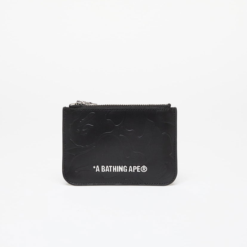 Novčanik BAPE A BATHING APE Solid Camo Leather Pouch Wallet Black Universal Crna | 001SGK201316M BLK